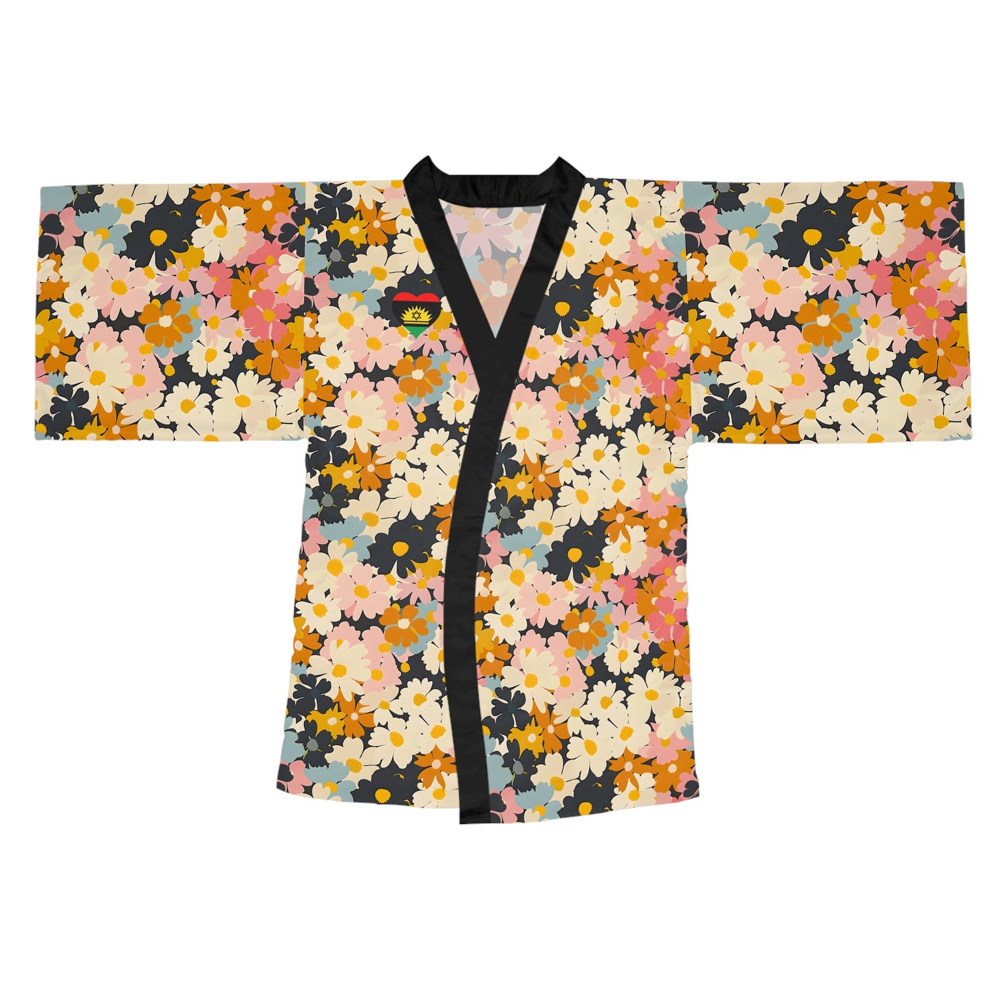 Flower Pattern Long Sleeve Kimono Robe (China)