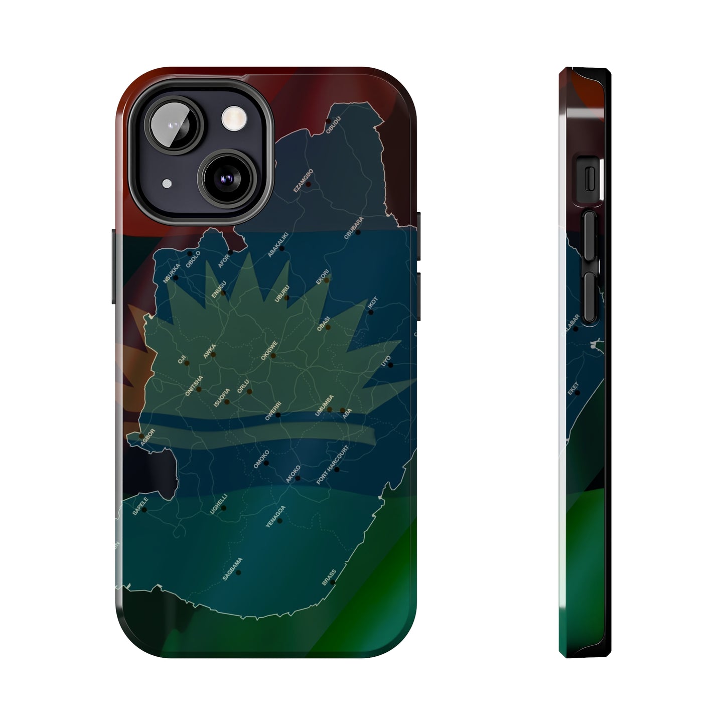 United States of Biafra Map Plain - Tough iPhone Cases (iPhone 7, 8, X, 11, 12, 13, 14, 15)