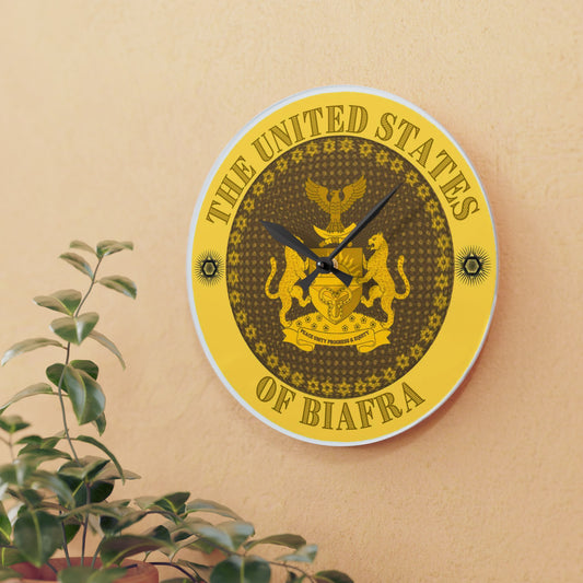 United States of Biafra Acrylic Wall Clock