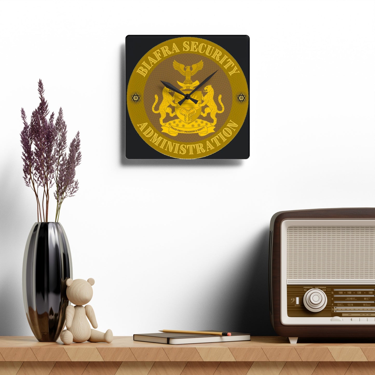 Biafra Security Administration Acrylic Wall Clock