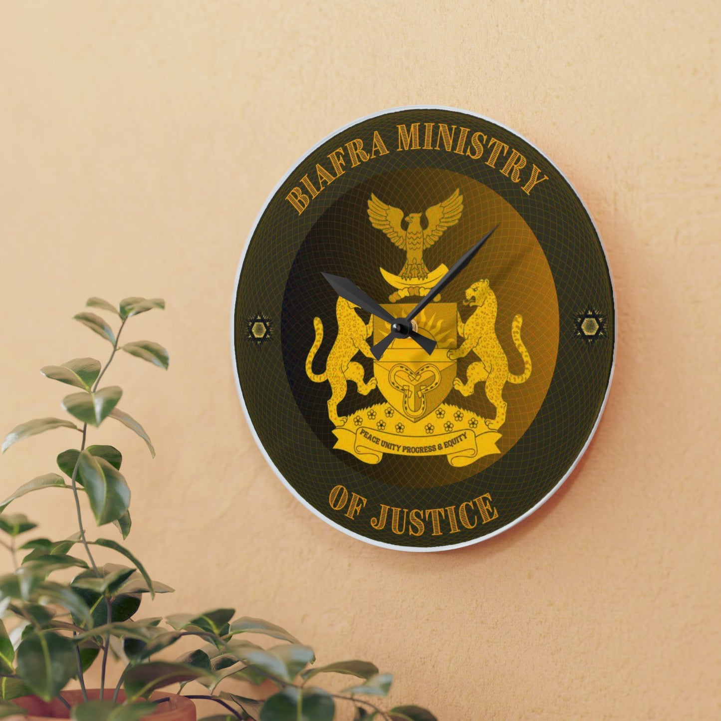 Biafra Ministry of Justice Acrylic Wall Clock