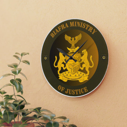 Biafra Ministry of Justice Acrylic Wall Clock