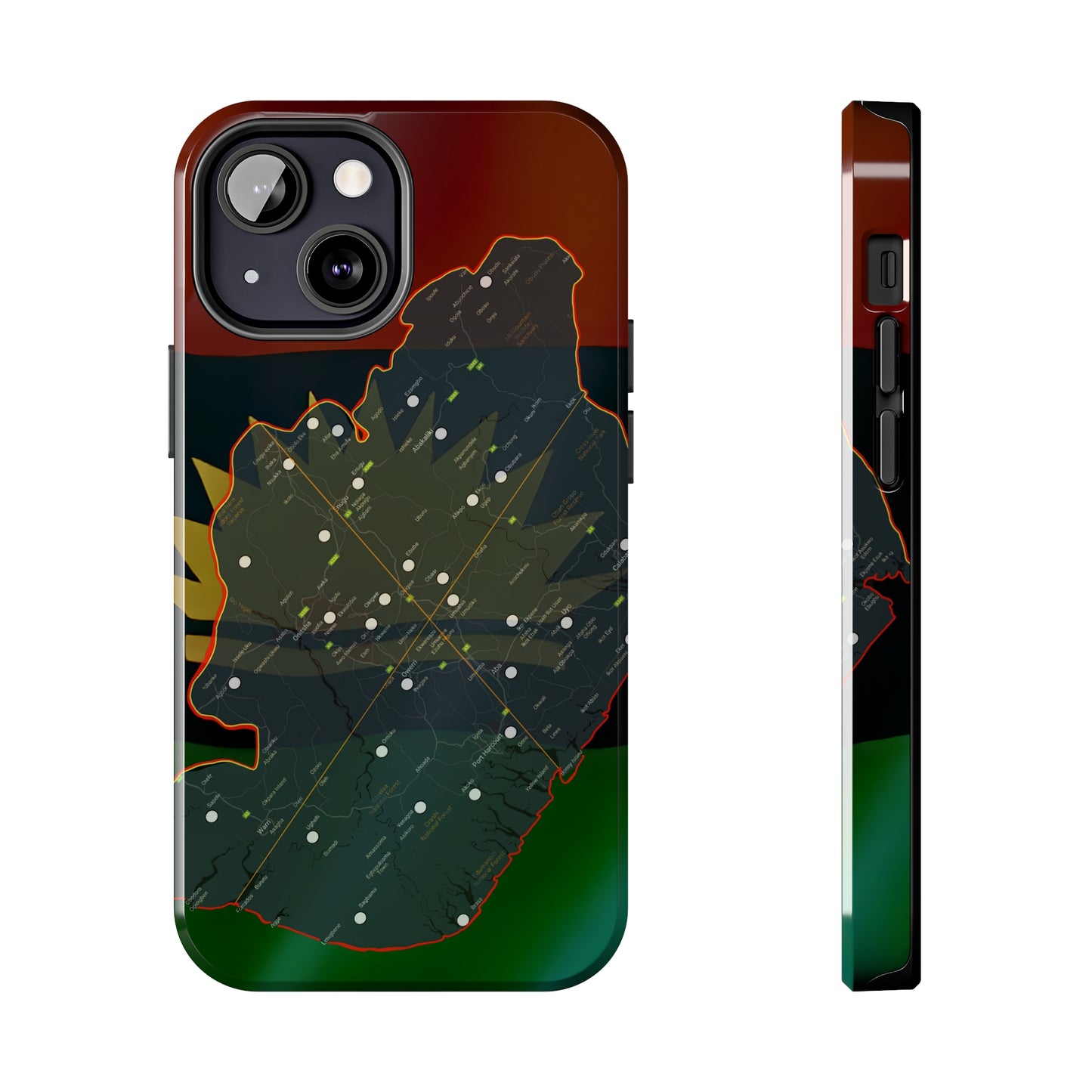 United States of Biafra Map - Tough iPhone Cases (iPhone 7, 8, X, 11, 12, 13, 14, 15)