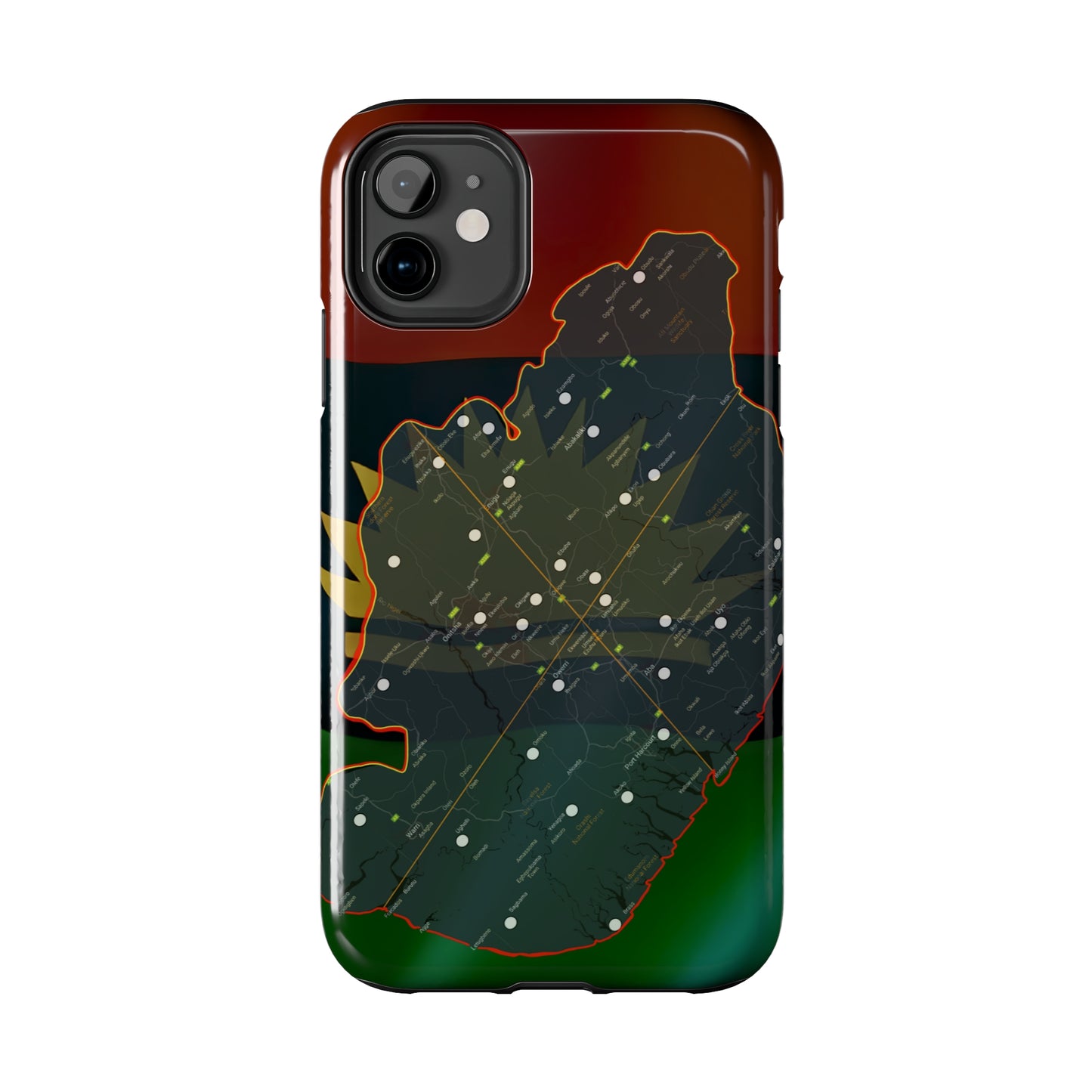 United States of Biafra Map - Tough iPhone Cases (iPhone 7, 8, X, 11, 12, 13, 14, 15)