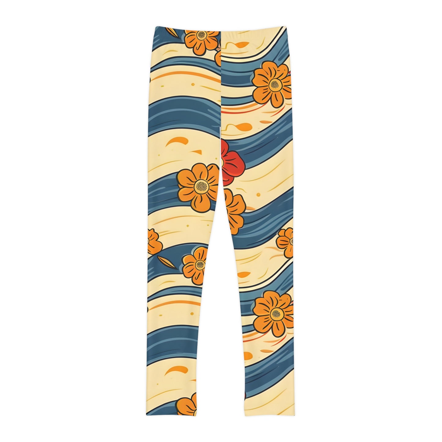Water Flow with Petal Youth Full-Length Leggings