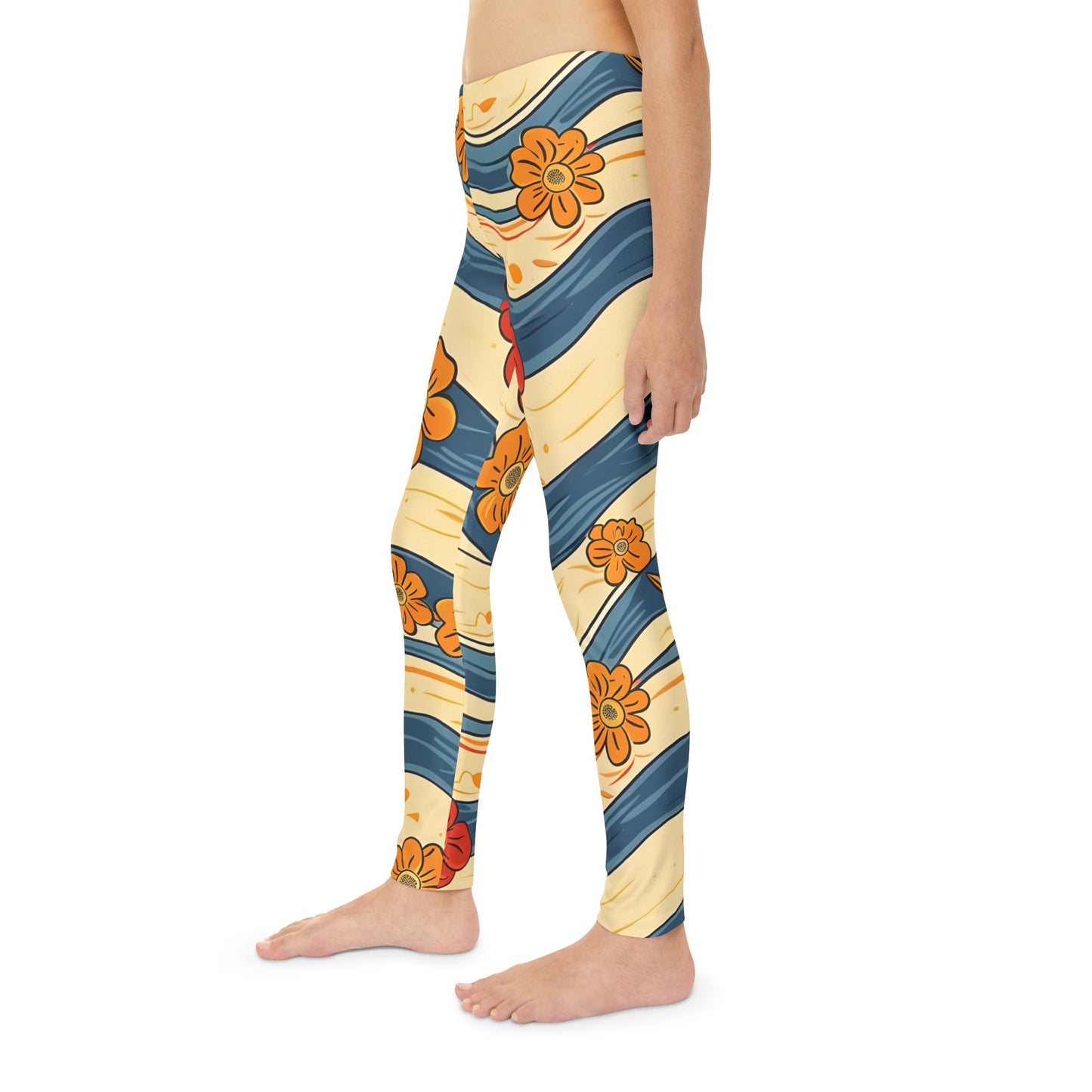 Water Flow with Petal Youth Full-Length Leggings