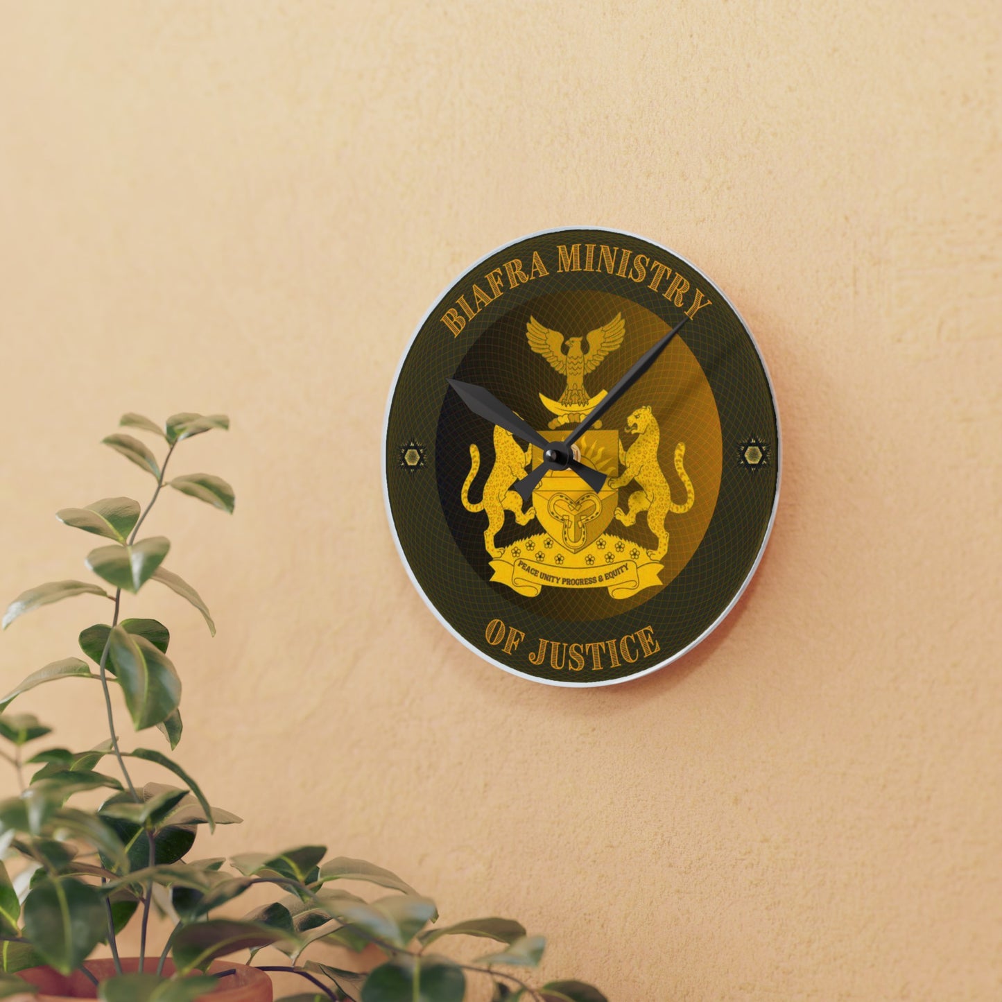 Biafra Ministry of Justice Acrylic Wall Clock