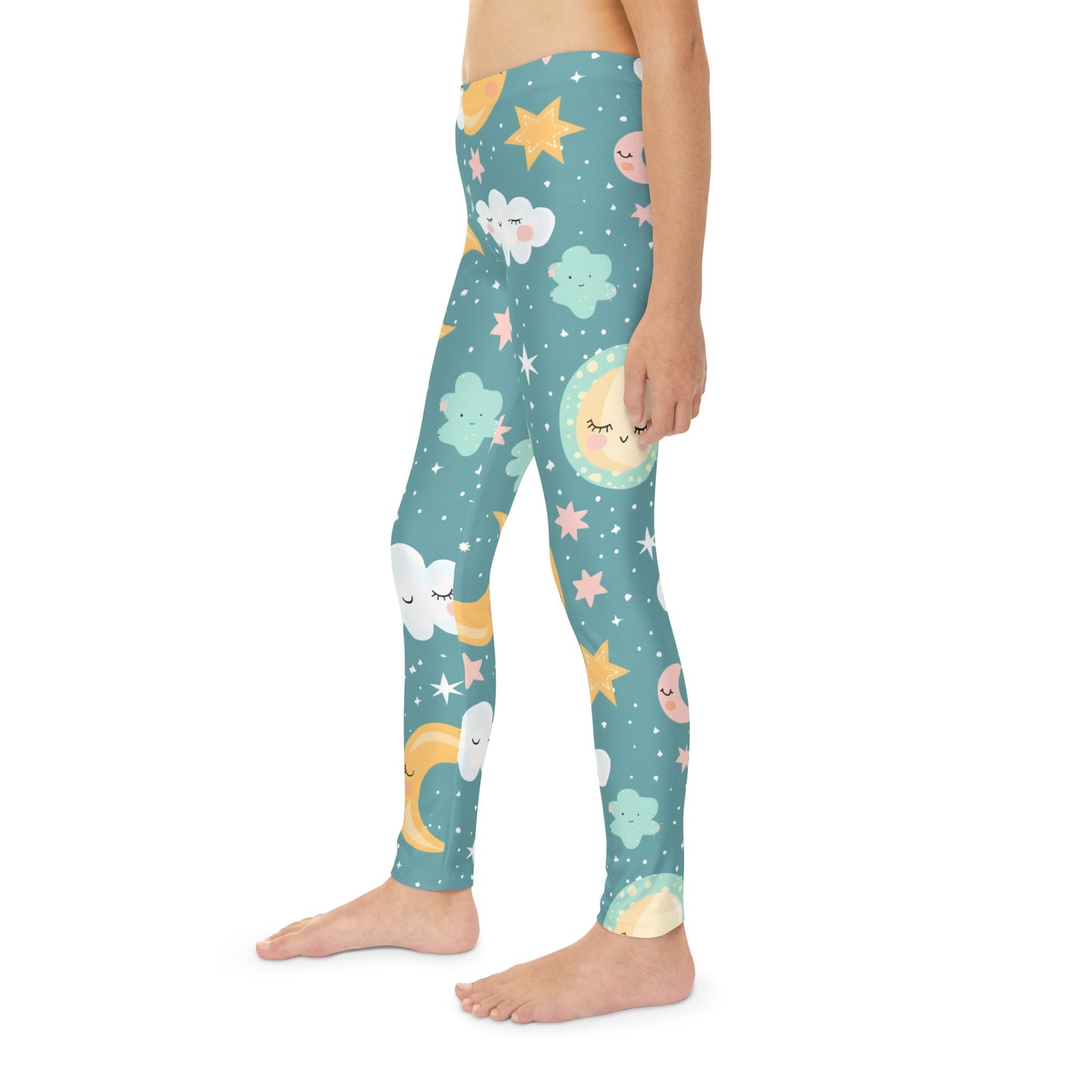 Crescent Moon & Stars Youth Full-Length Leggings