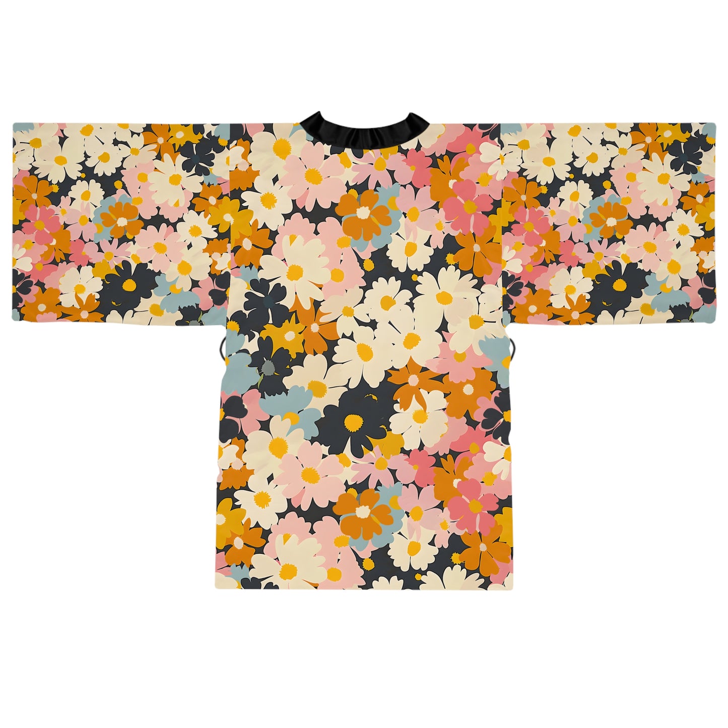 Flower Pattern Long Sleeve Kimono Robe (China)