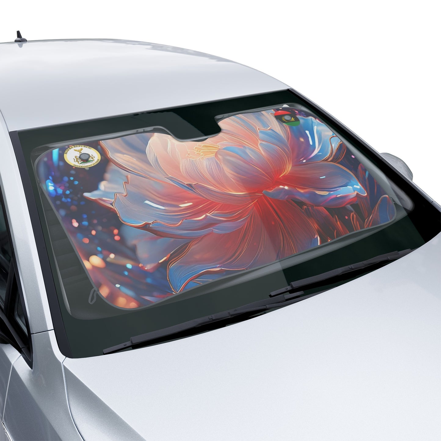 White Rose Glass Car Sun Shades