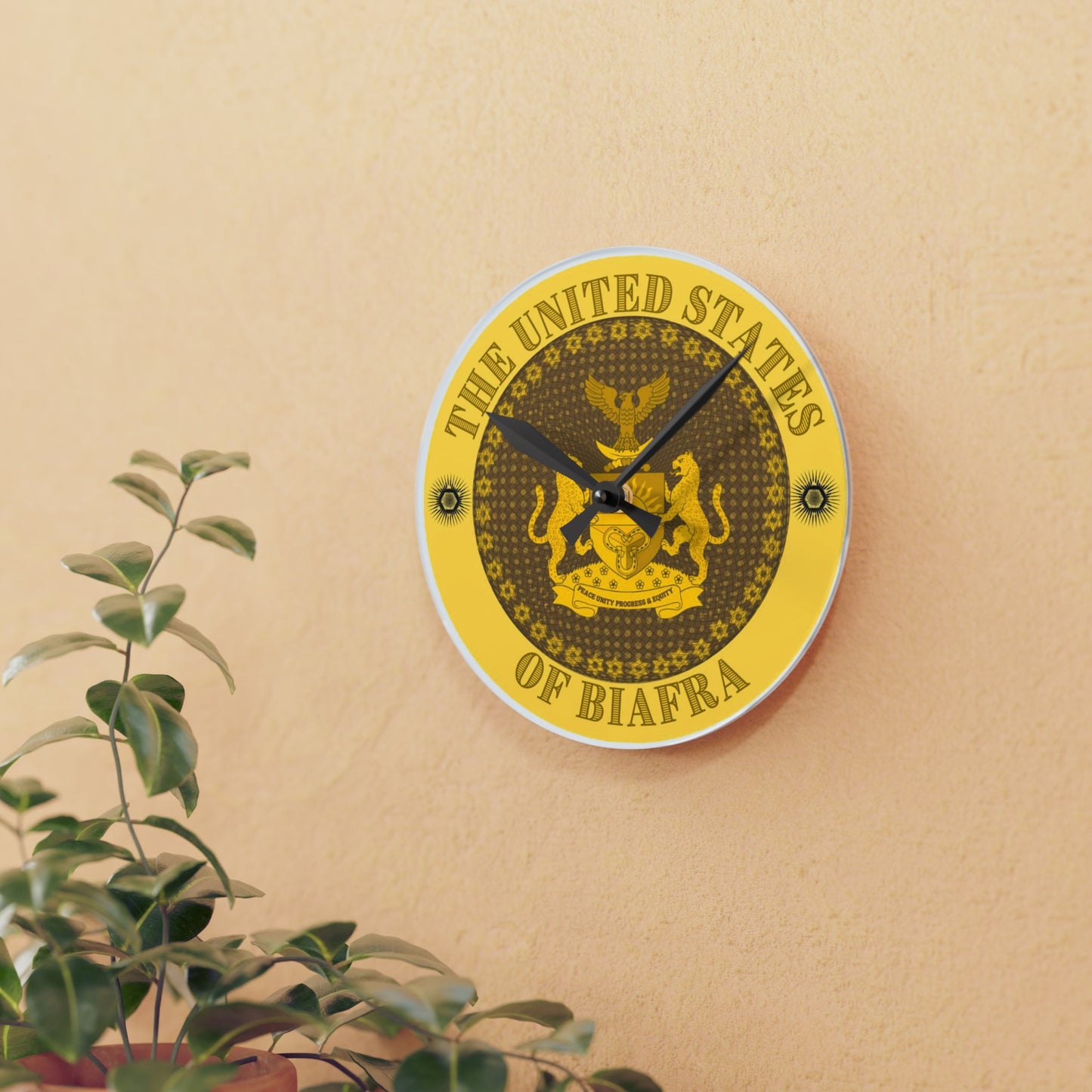 United States of Biafra Acrylic Wall Clock