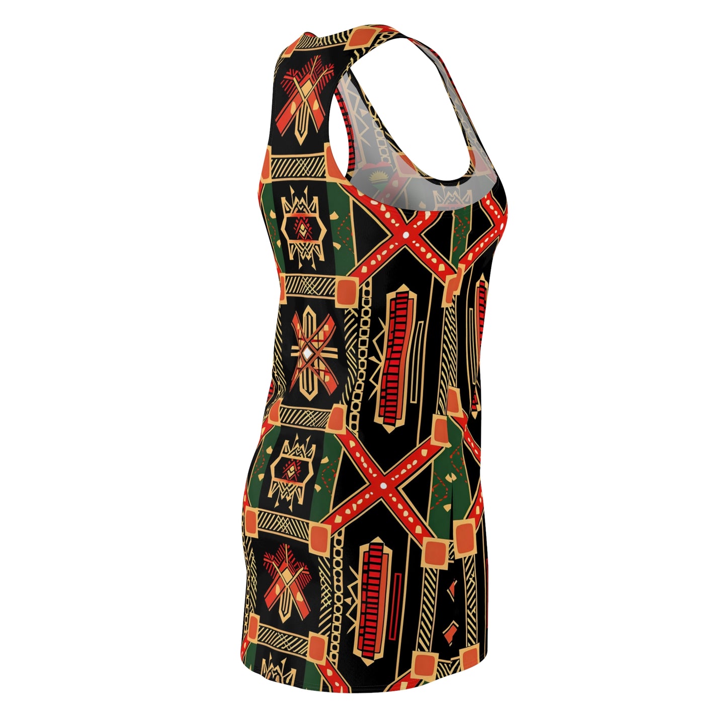 Africa Pattern Women's Cut & Sew Racerback Dress (USA)