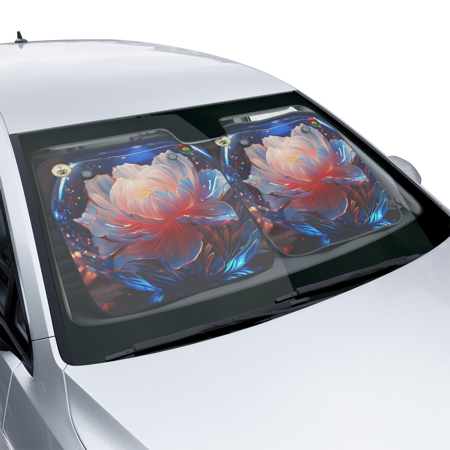 White Rose Glass Car Sun Shades