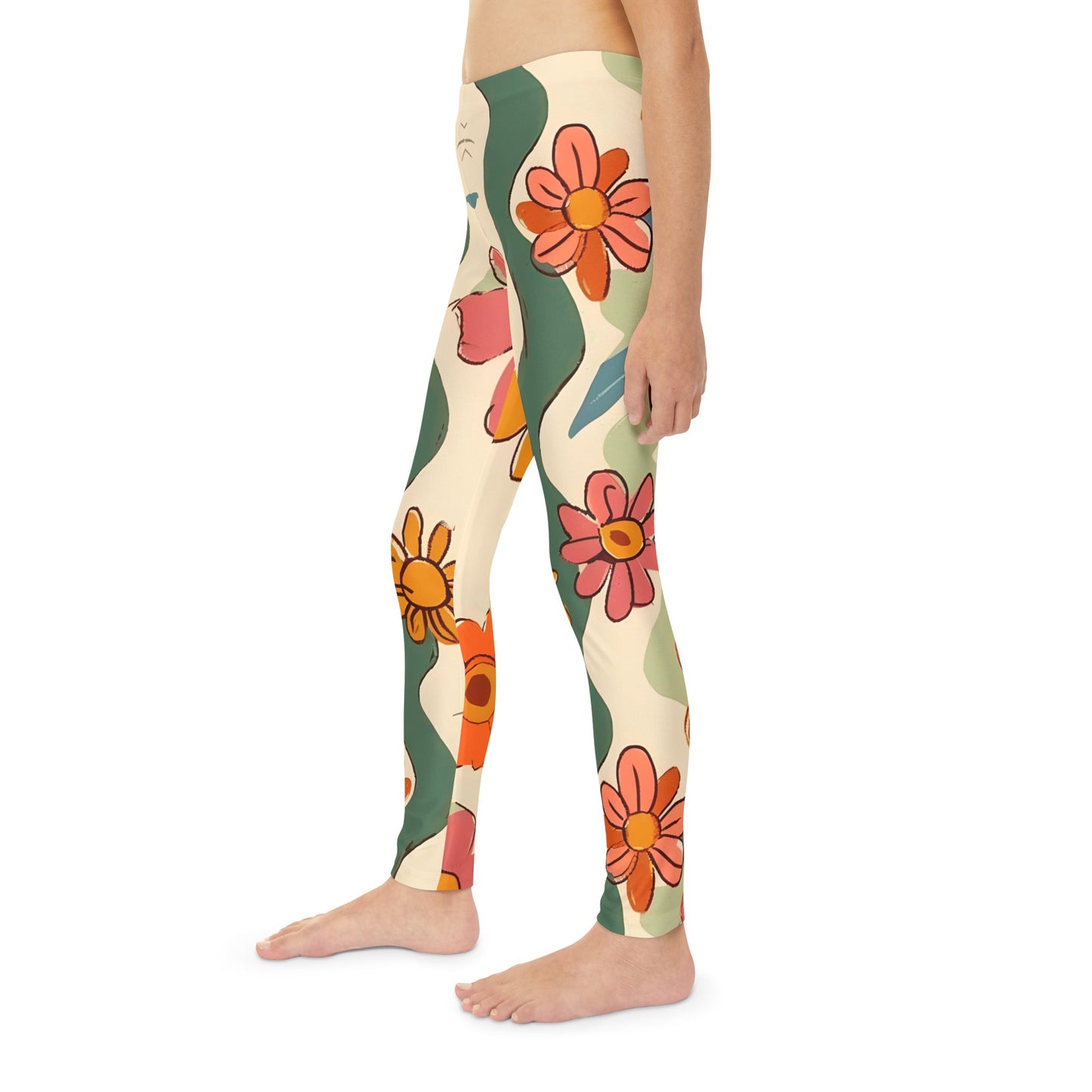 Flower Vines Youth Full-Length Leggings