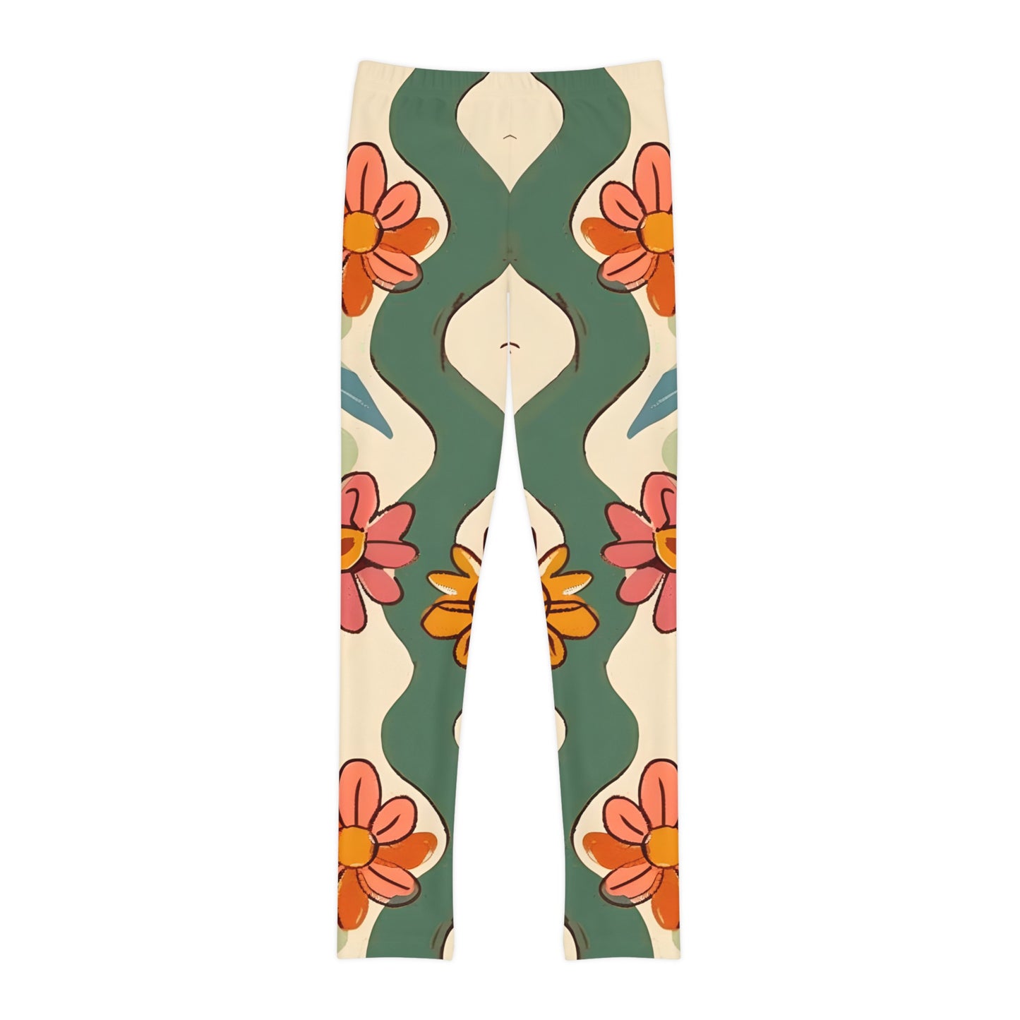 Flower Vines Youth Full-Length Leggings