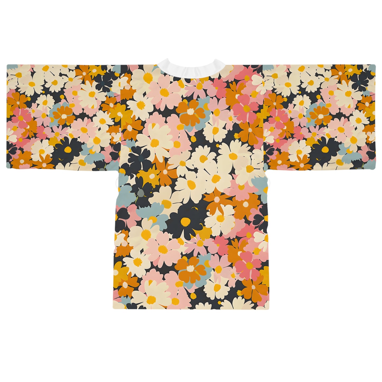 Flower Pattern Long Sleeve Kimono Robe (China)