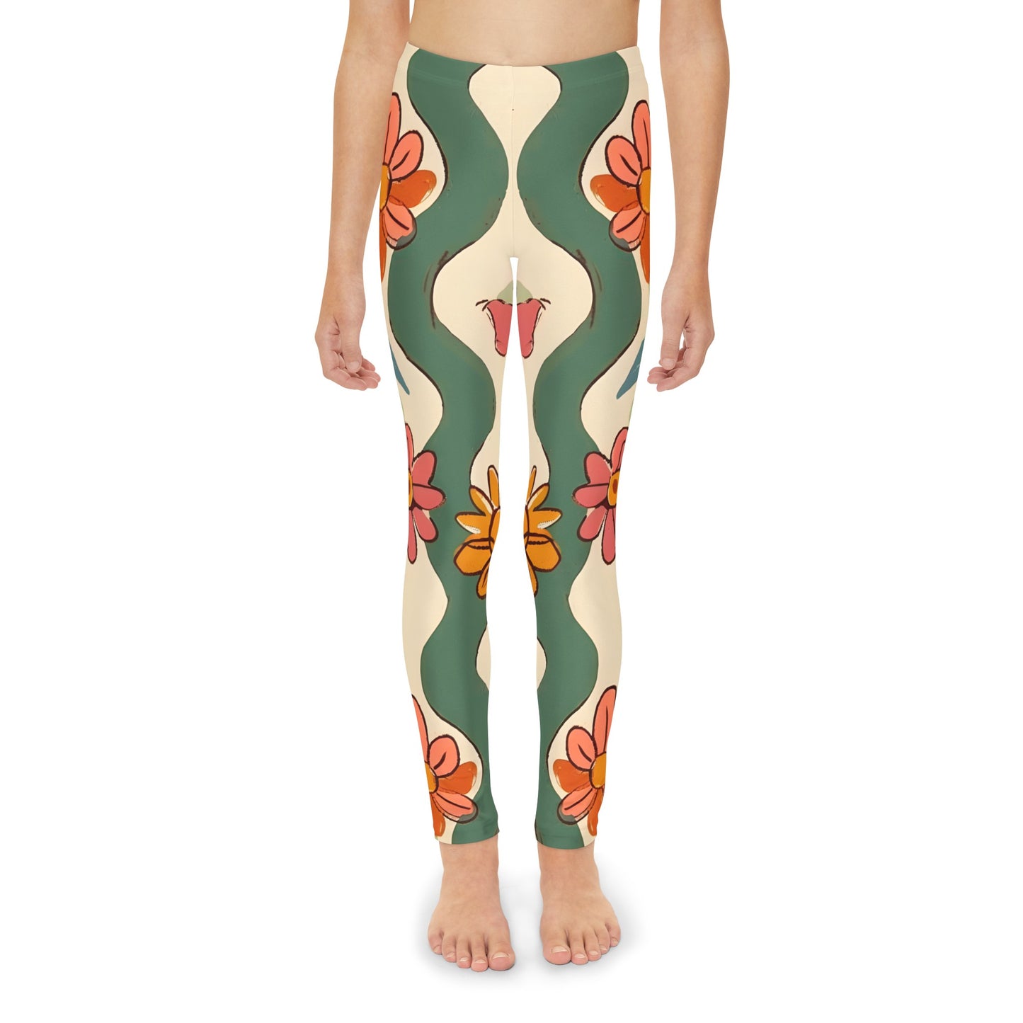 Flower Vines Youth Full-Length Leggings