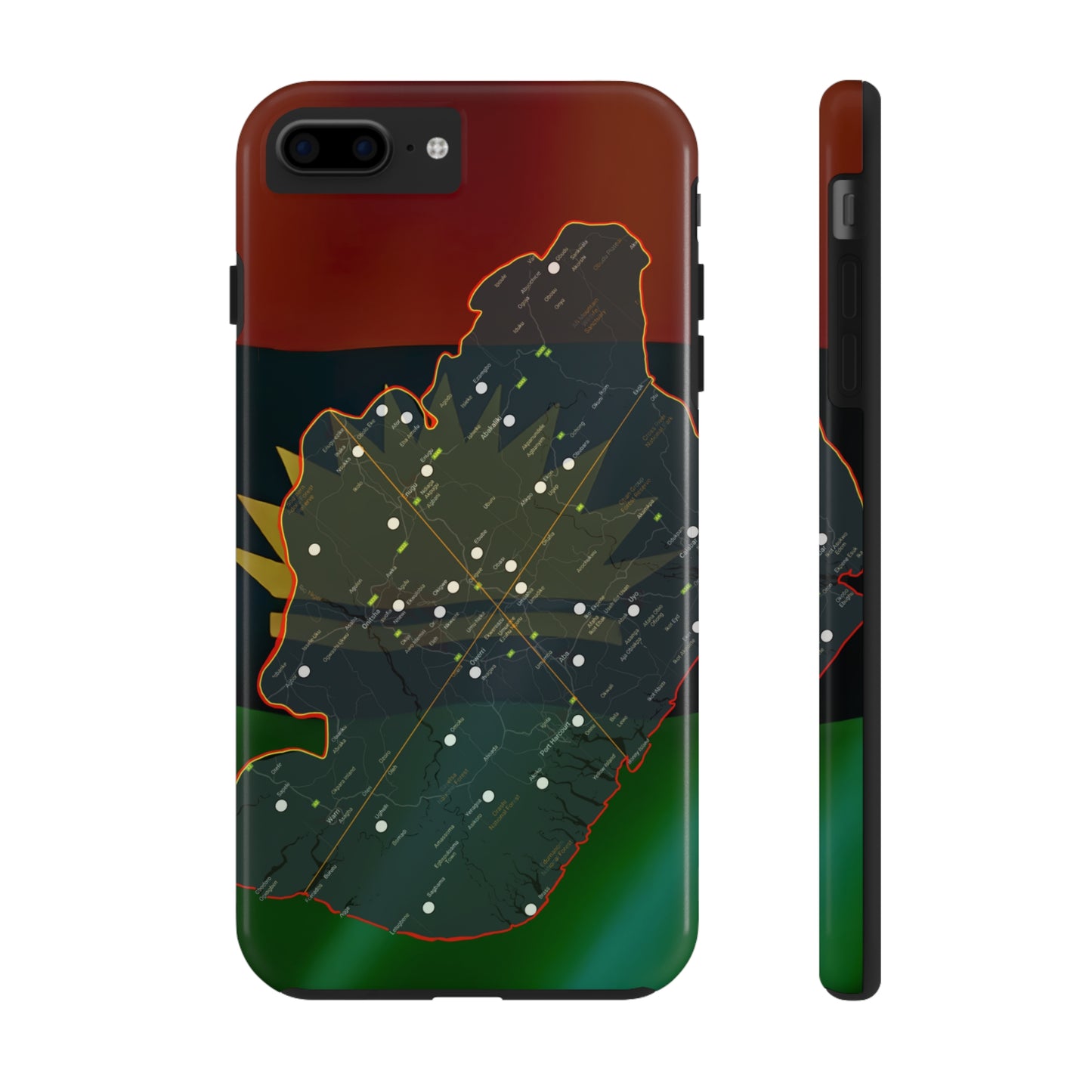 United States of Biafra Map - Tough iPhone Cases (iPhone 7, 8, X, 11, 12, 13, 14, 15)