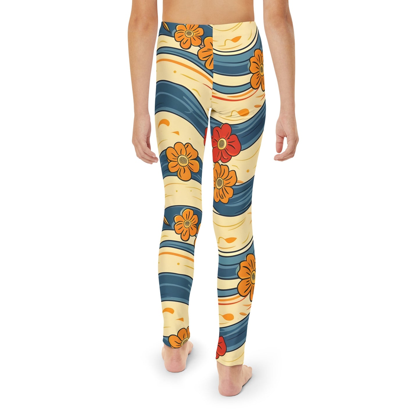 Water Flow with Petal Youth Full-Length Leggings