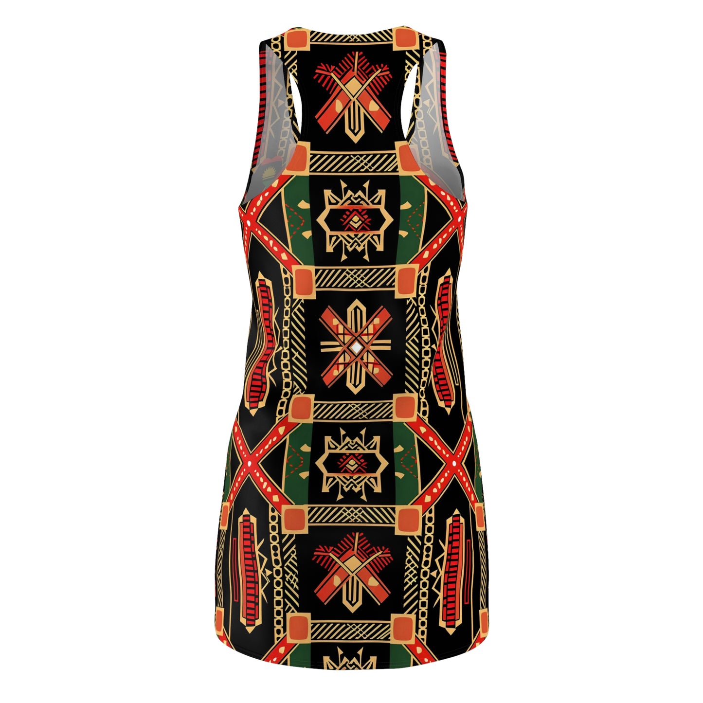 Africa Pattern Women's Cut & Sew Racerback Dress (USA)