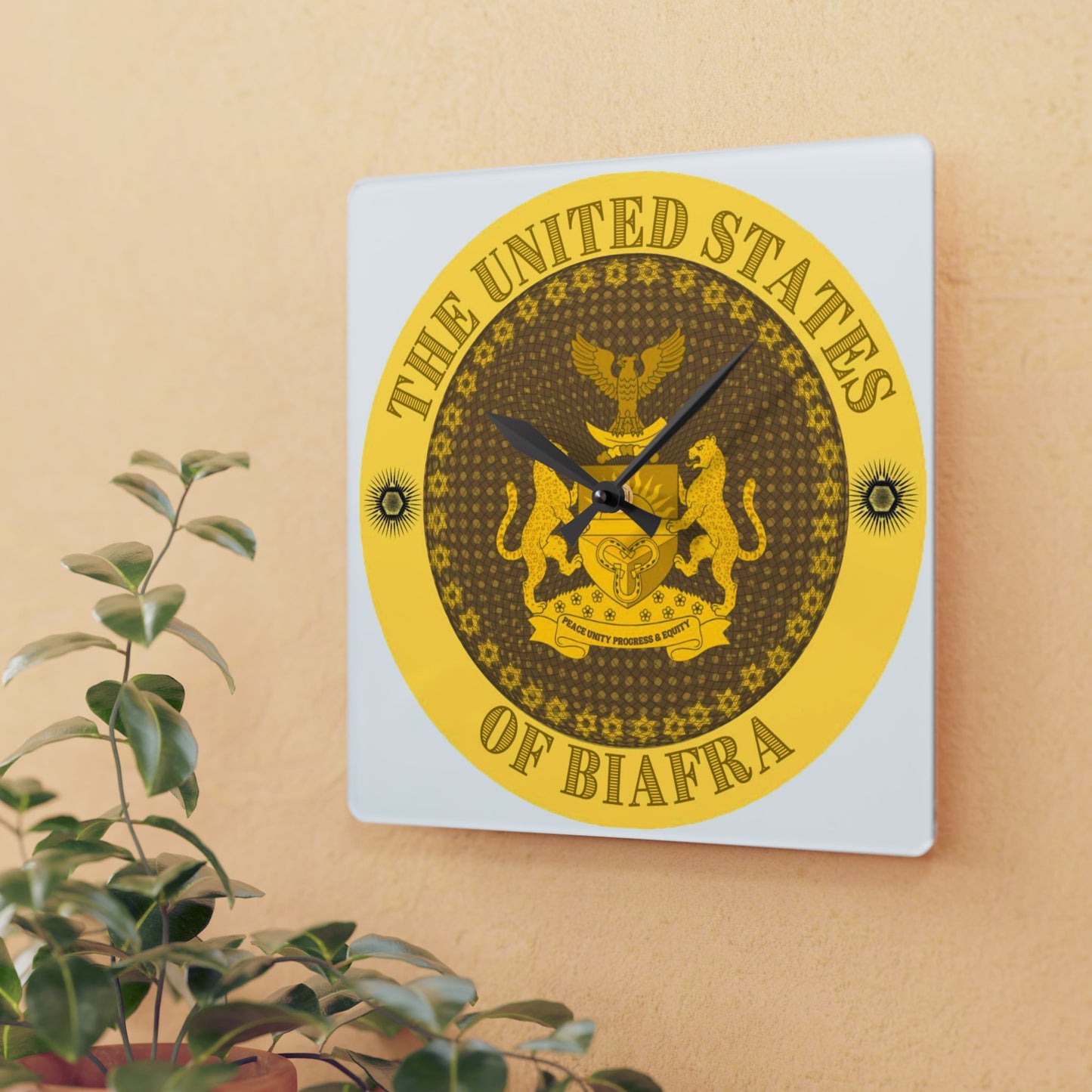 United States of Biafra Acrylic Wall Clock
