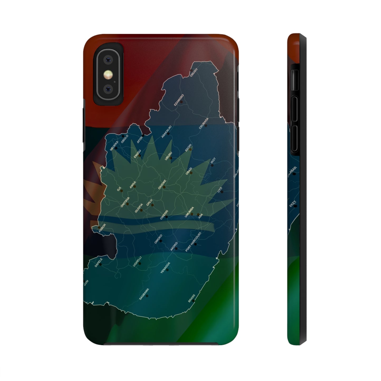 United States of Biafra Map Plain - Tough iPhone Cases (iPhone 7, 8, X, 11, 12, 13, 14, 15)
