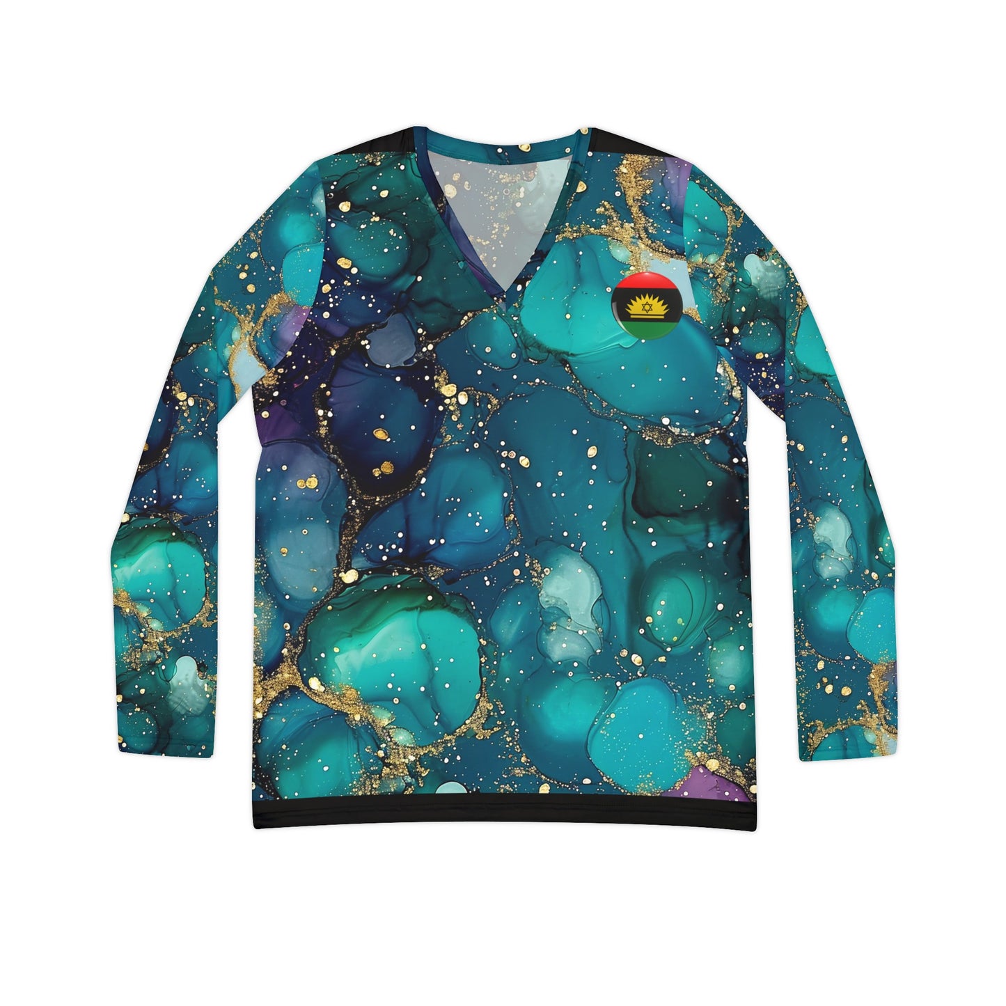 Women's Long Sleeve V-neck Shirt (AOP)