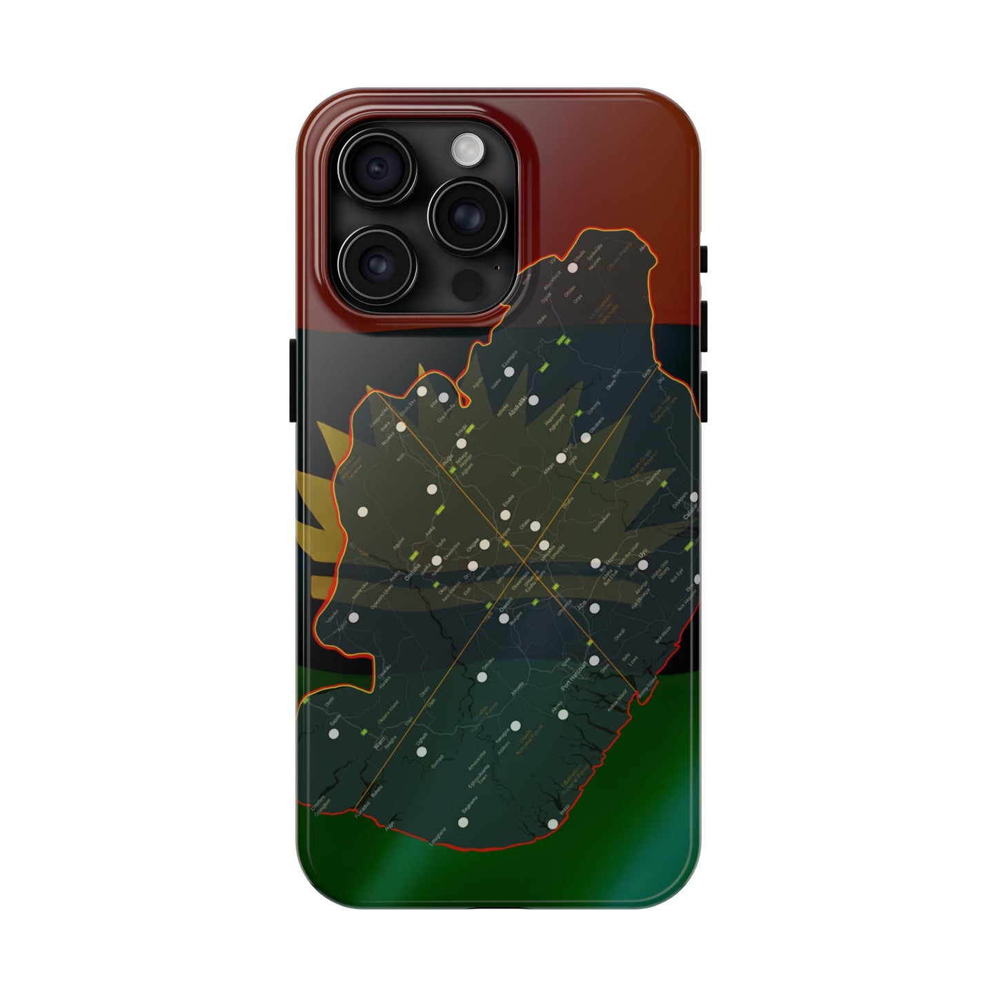 United States of Biafra Map - Tough iPhone Cases (iPhone 7, 8, X, 11, 12, 13, 14, 15)