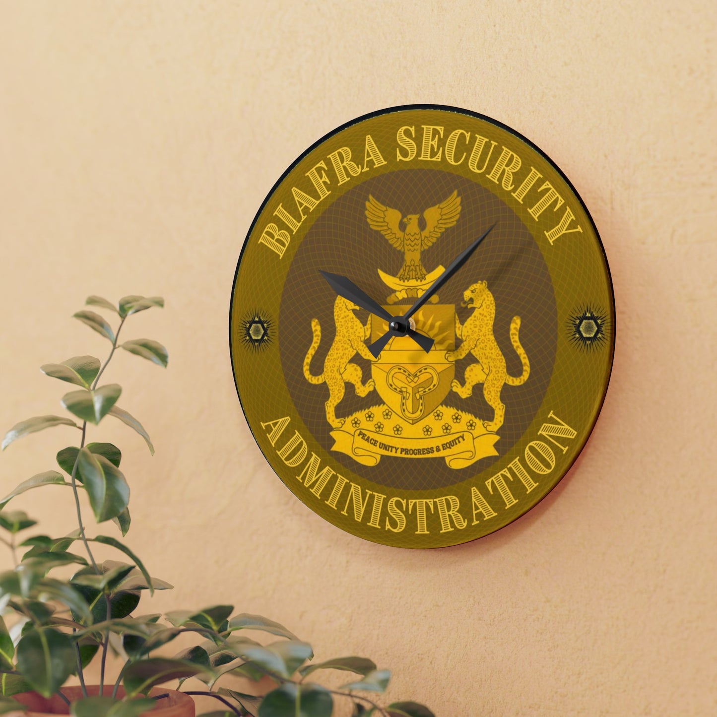 Biafra Security Administration Acrylic Wall Clock