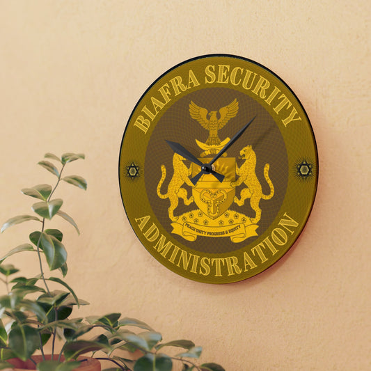 Biafra Security Administration Acrylic Wall Clock