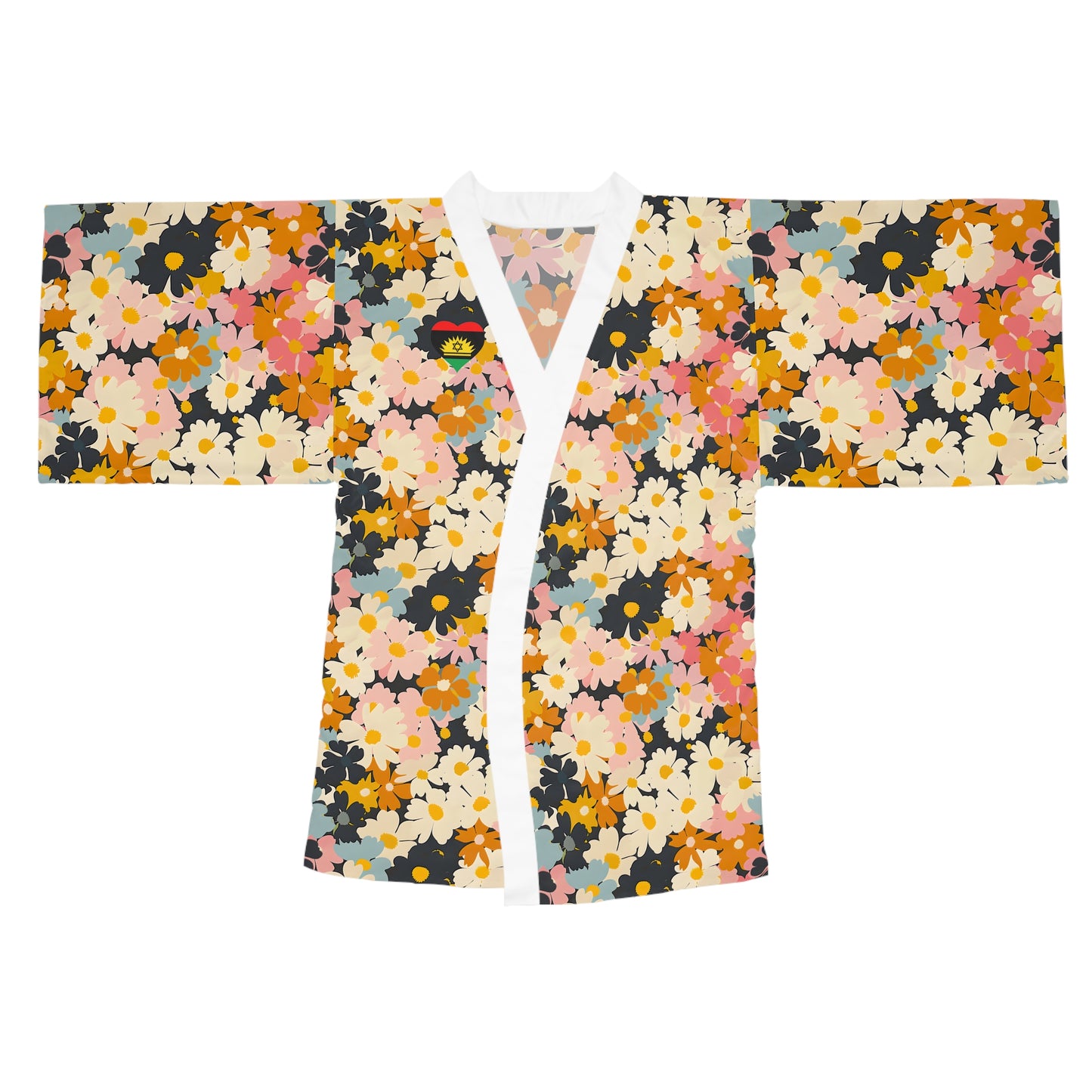 Flower Pattern Long Sleeve Kimono Robe (China)
