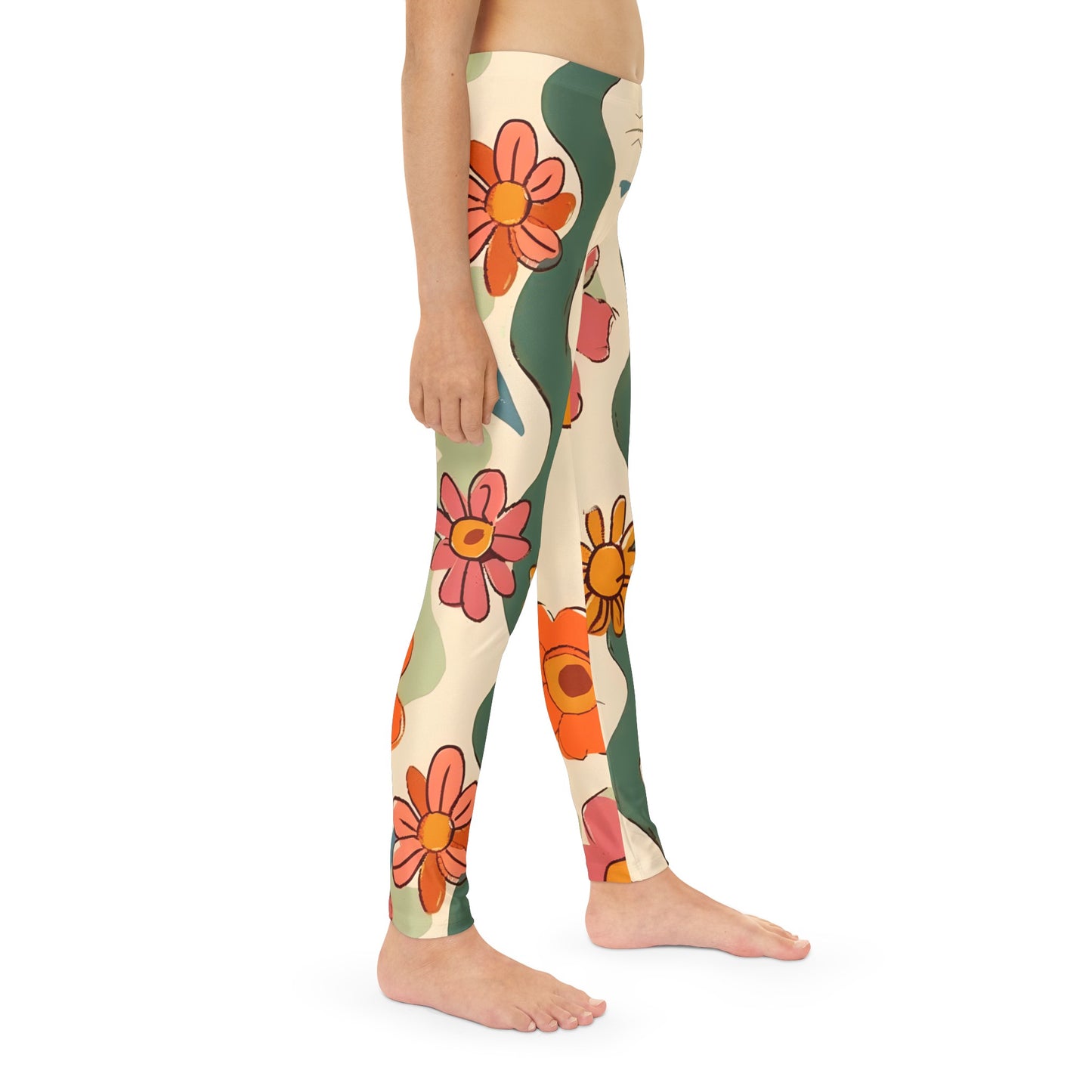 Flower Vines Youth Full-Length Leggings