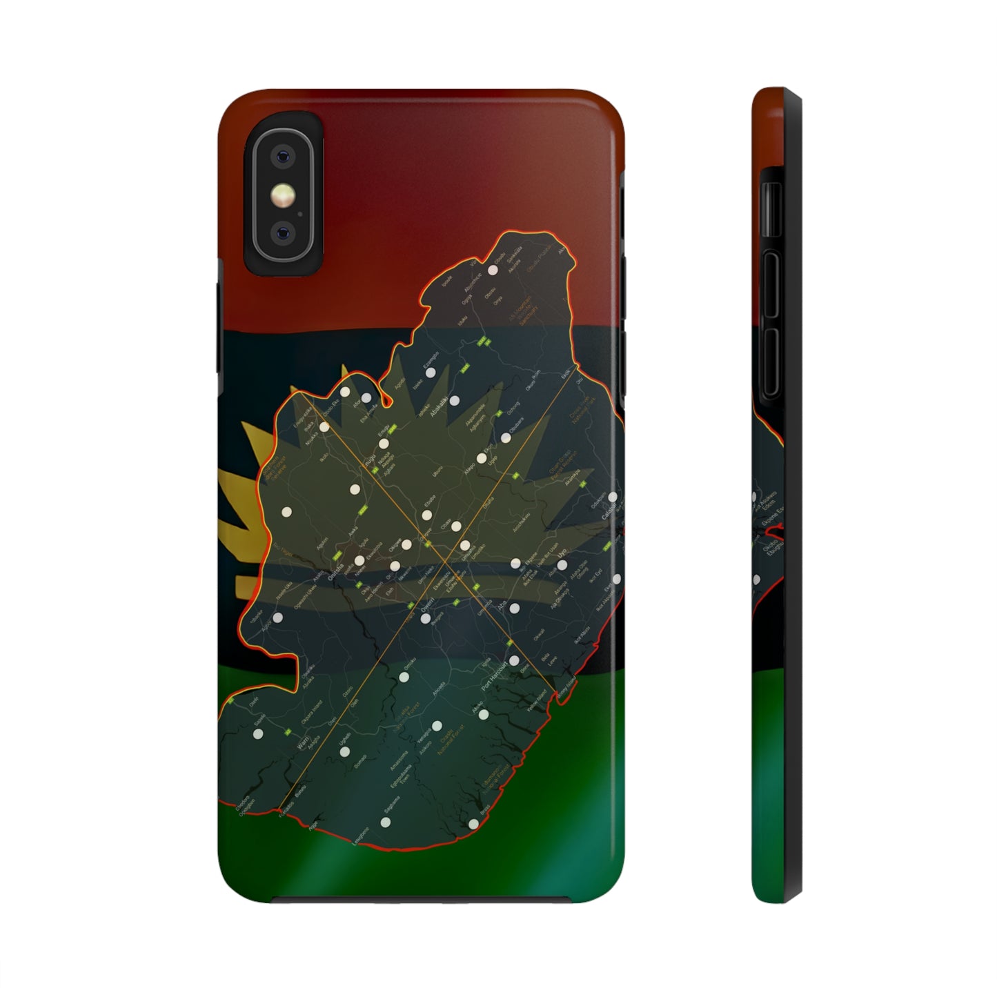 United States of Biafra Map - Tough iPhone Cases (iPhone 7, 8, X, 11, 12, 13, 14, 15)