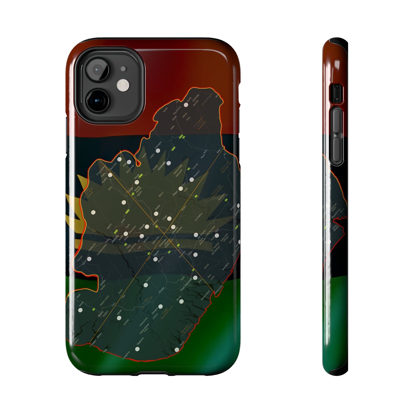United States of Biafra Map - Tough iPhone Cases (iPhone 7, 8, X, 11, 12, 13, 14, 15)