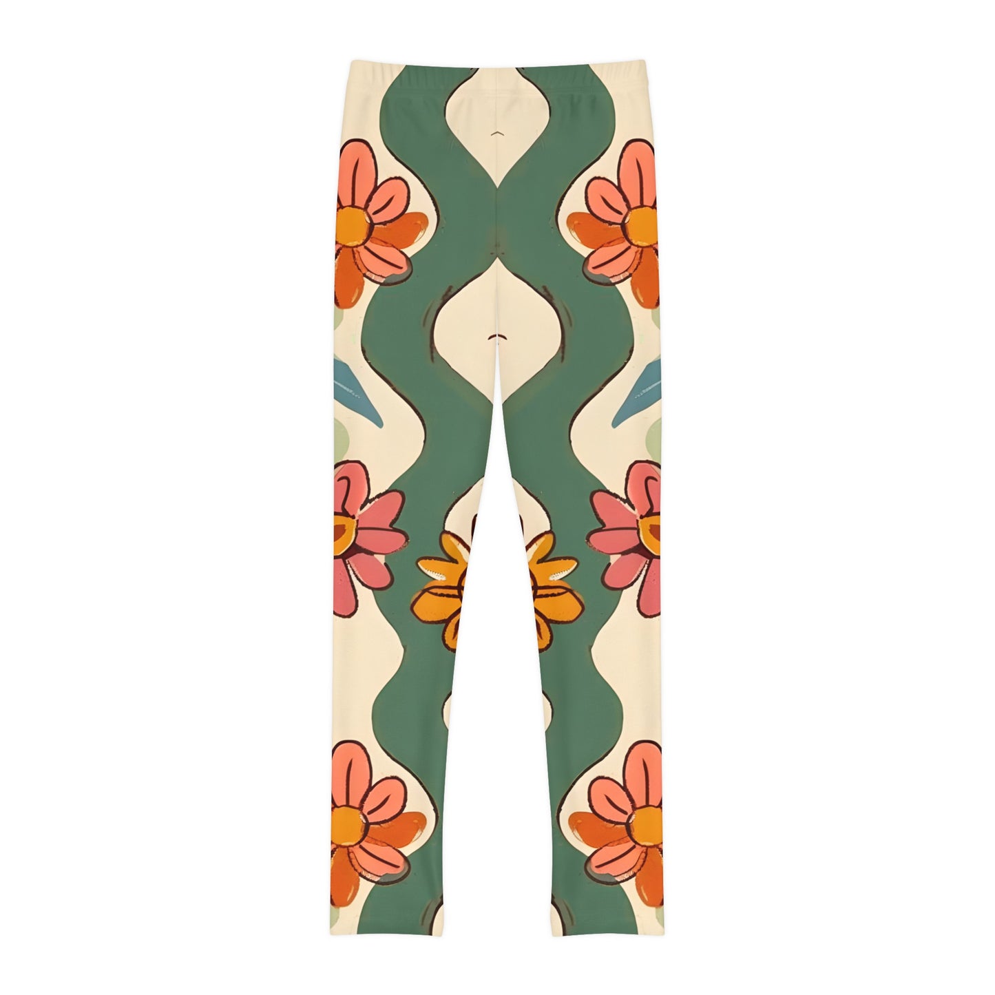 Flower Vines Youth Full-Length Leggings